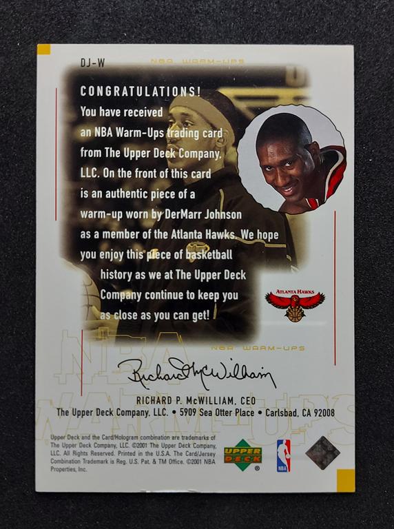 2000-01 Upper Deck Encore Warm-Ups Dermarr Johnson