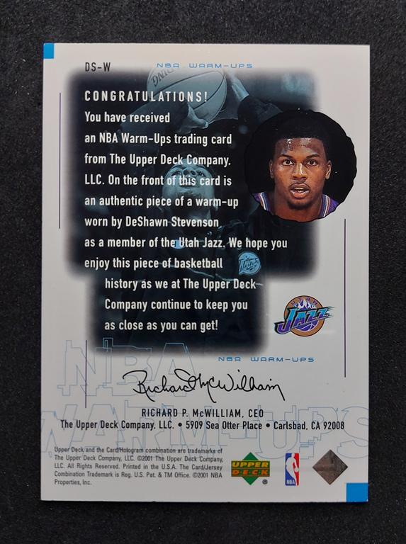 2000-01 Upper Deck Encore Warm-Ups Deshawn Stevenson