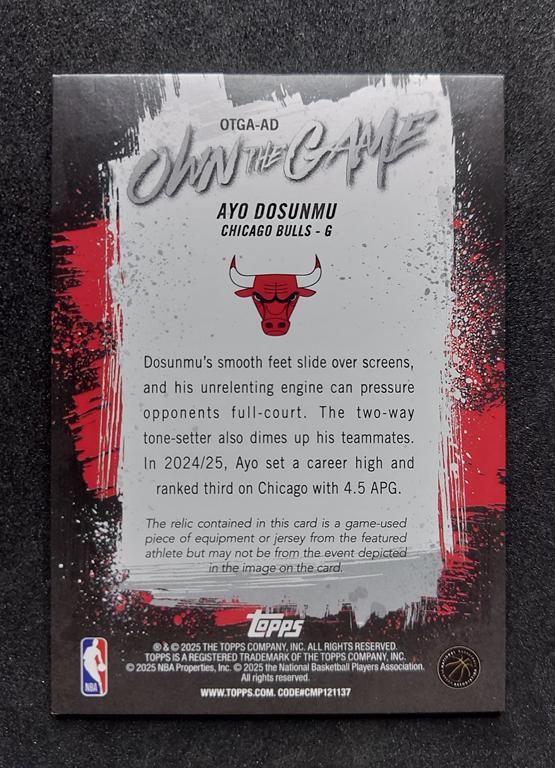 2025-26 Topps Own the Game Ayo Dosunmu 31/99