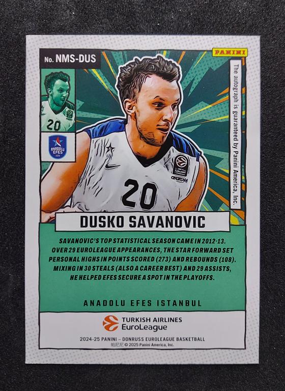 2024-25 Panini Donruss Euroleague Net Marvels Dusko Savanovic Auto 63/99