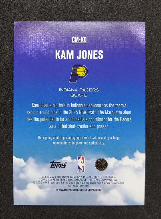 2025-26 Topps Contemporary Marks Kam Jones RC Auto