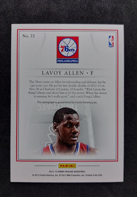 2012-13 Panini Crusade Quest Levoy Allen Auto