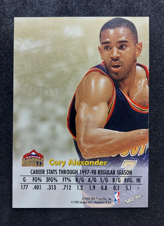 1998-99 Skybox Autographics Cory Alexander Auto