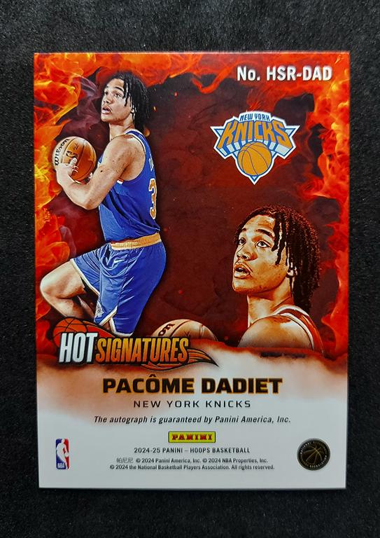 2024-25 Panini Hoops Hot Signatures Pacome Dadiet 18/25 RC Auto
