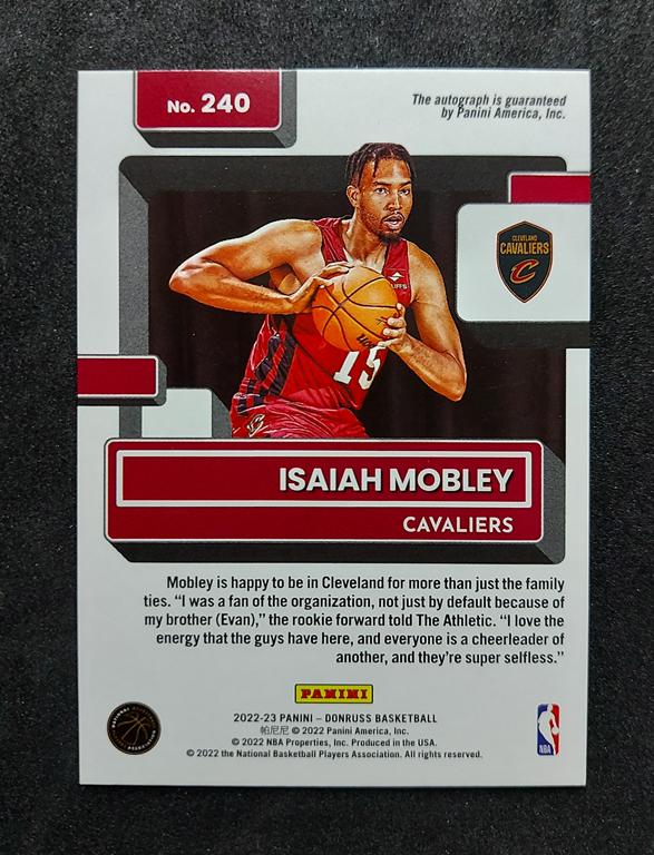 2022-23 Panini Donruss Isaiah Mobley RC Auto 19/25