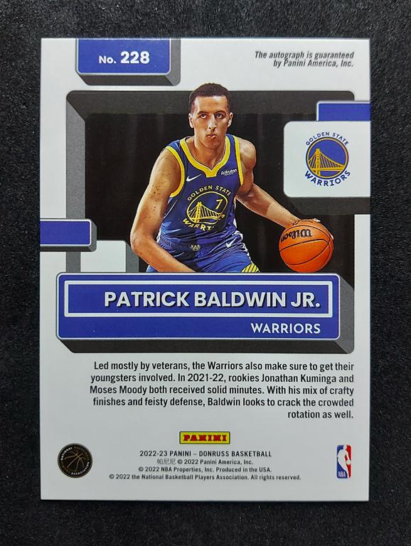 2022-23 Panini Donruss Patrick Baldwin Jr. RC Auto 59/99