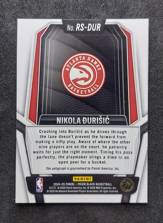 2024-25 Panini Prizm Black Nikola Durisic RC Auto
