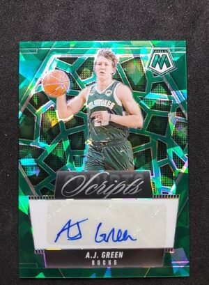 2024-25 Panini Mosaic Scripts A.J. Green Green Cracked Ice Auto