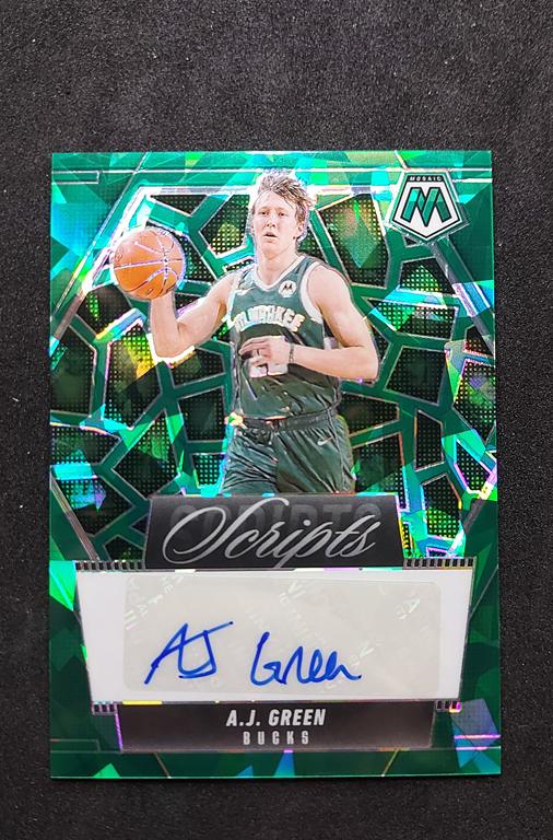 2024-25 Panini Mosaic Scripts A.J. Green Green Cracked Ice Auto