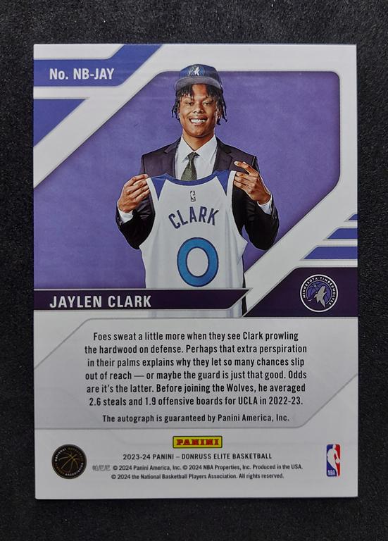 2023-24 Panini Elite New Breed Jaylen Clark RC Auto