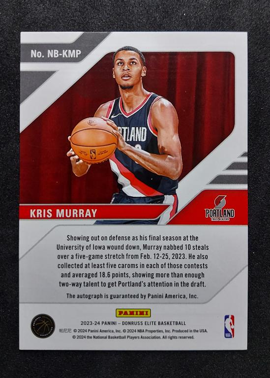2023-24 Panini Elite New Breed Kris Murray RC Auto 05/10