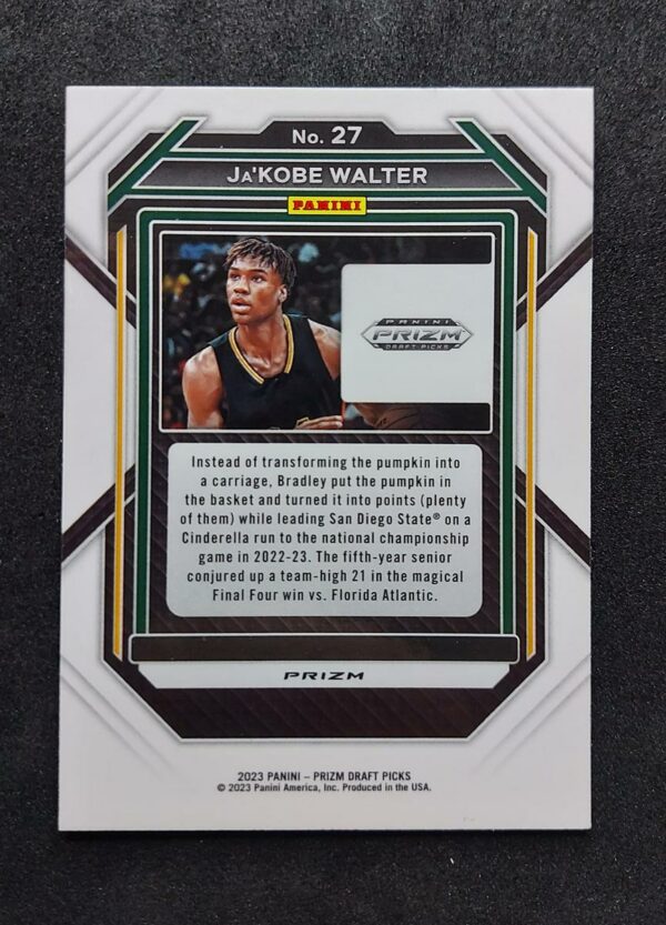 2023-24 Prizm Draft Picks Ja'Kobe Walter Snakeskin SP #27