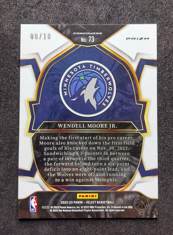 2022-23 Panini Select Wendell Moore Jr RC 08/10 #73