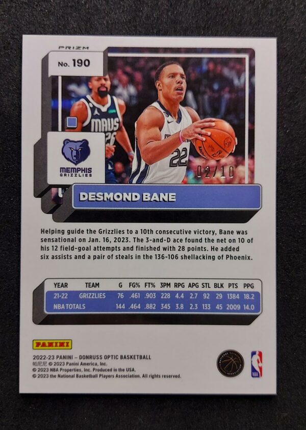 2022-23 Panini Optic Desmond Bane 02/10 #190