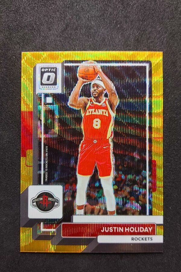 2022-23 Panini Optic Justin Holiday Gold Wave 01/10 #129