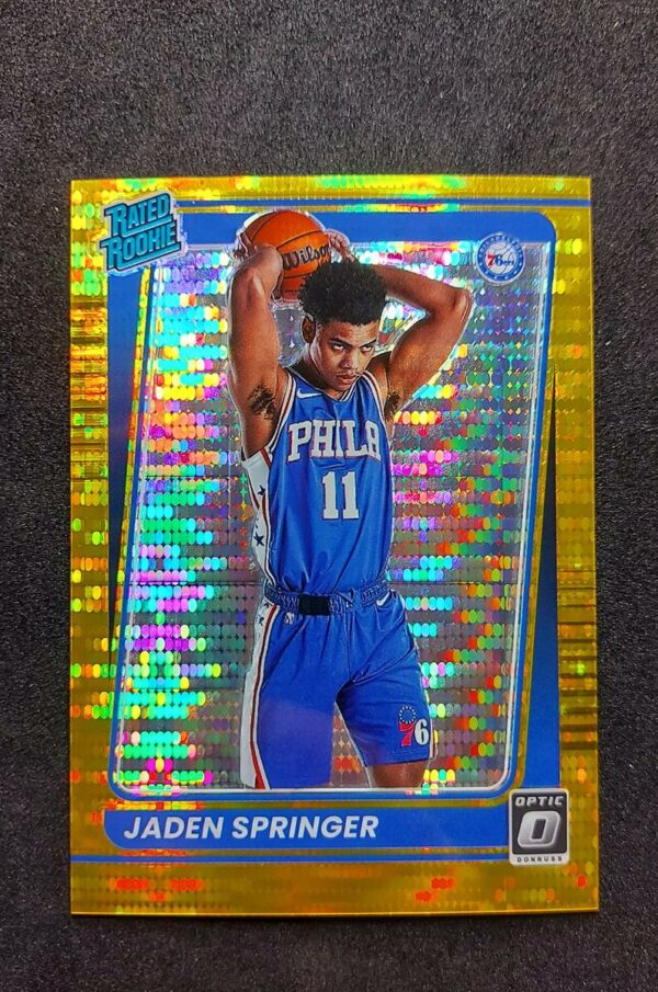 2021-22 Panini Optic Jaden Springer Fast Break Gold RC 07/10 #197