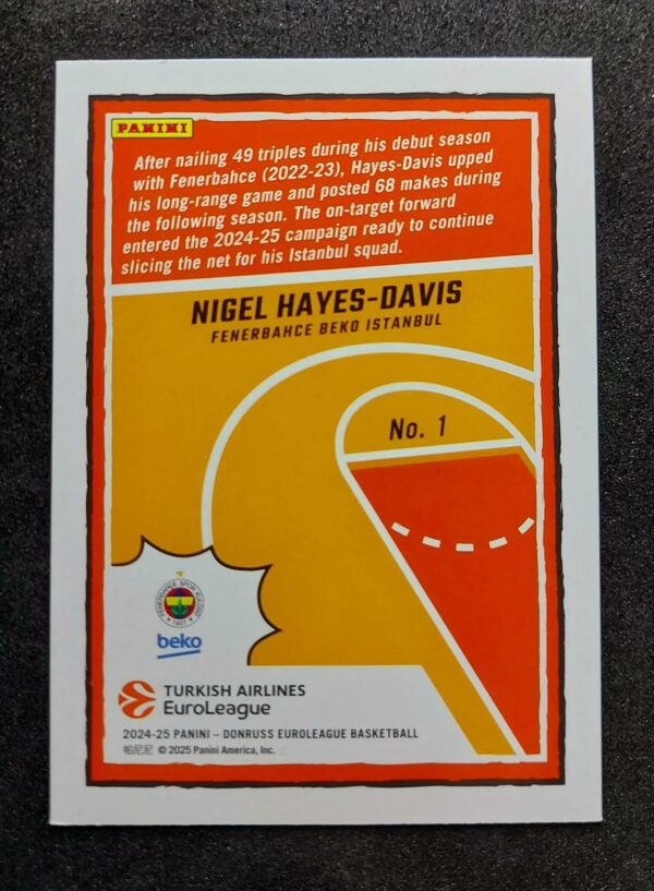 2024-25 Panini Donruss Euroleague Reigning 3S Nigel Hayes-Davis 32/49 #1