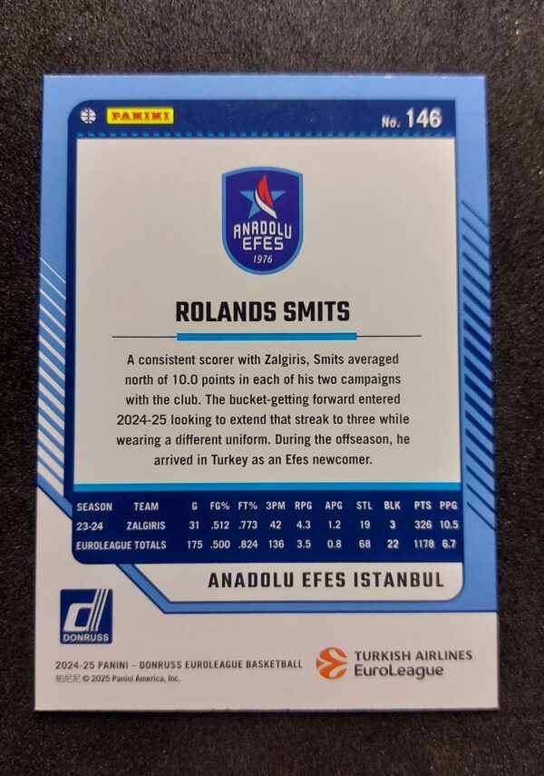 2024-25 Panini Donruss Euroleague Rolands Smits 041/275 #146