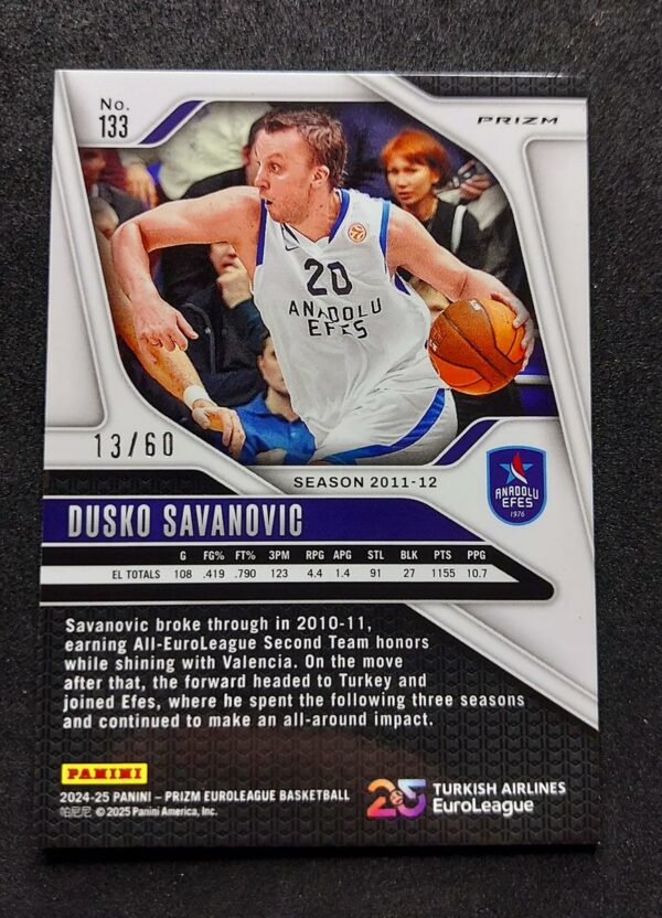 2024-25 Panini Prizm Euroleague Dusko Savanovic 13/60 #133