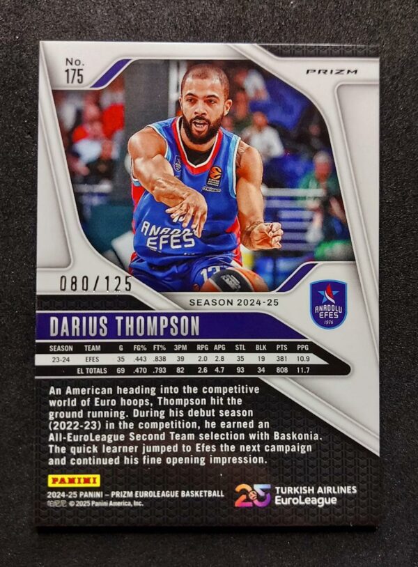 2024-25 Panini Prizm Euroleague Darius Thompson 080/125 #175