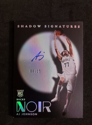 2024-25 Panini Noir Shadow Signatures AJ Johnson RC Auto 03/15