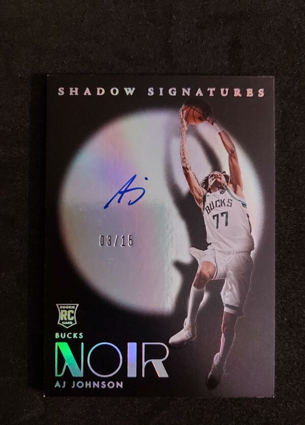 2024-25 Panini Noir Shadow Signatures AJ Johnson RC Auto 03/15