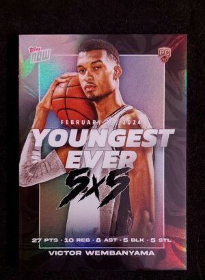 2023-24 Topps Now Youngest Ever 5x5 Victor Wembanyama RC 83/99