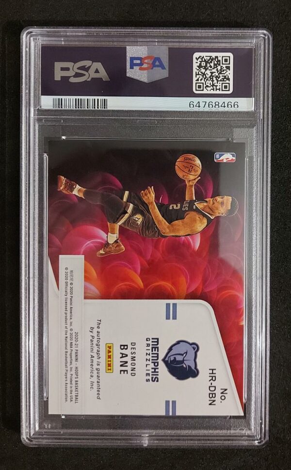 2020-21 Panini Hoops Hot Signatures Desmond Bane RC Auto PSA 9