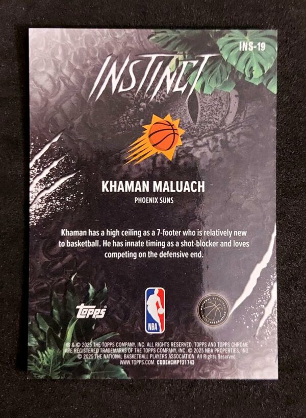 2025-26 Topps Chrome Instinct Khaman Maluach 32/50 RC