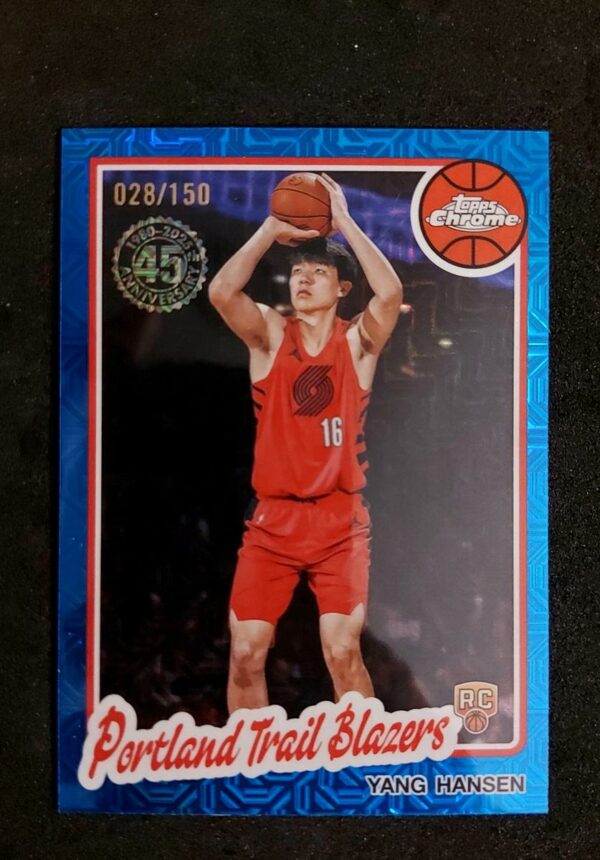 2025-26 Topps Yang Hansen 028/150 RC 45th Anniversary Chrome