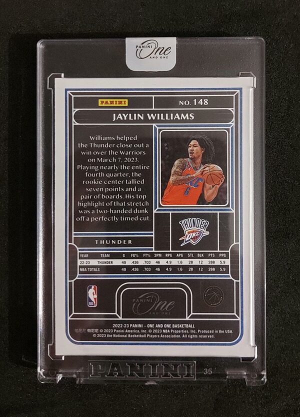 2022-23 Panini One and One Jaylin Williams RC 32/99 #148