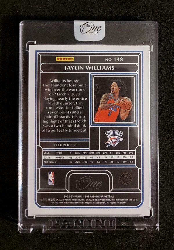 2022-23 Panini One and One Jaylin Williams RC 01/15 #148