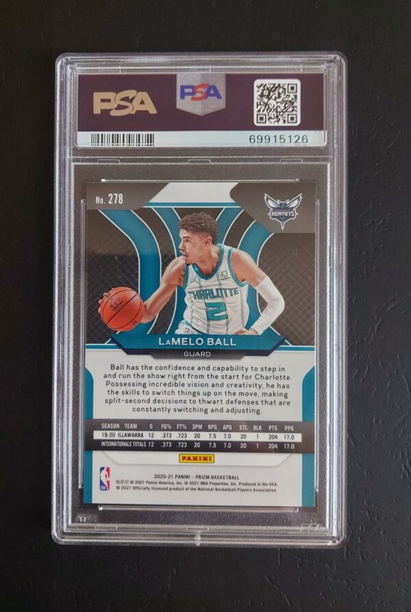 2020-21 Panini Prizm Lamelo Ball #278 RC Auto PSA 9