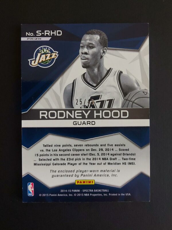 2014-15 Panini Spectra Rodney Hood 25/49 RC Jersey
