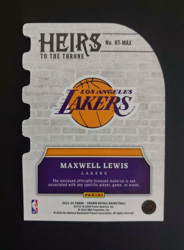 2023-24 Panini Crown Royale Heirs to the Throne Maxwell Lewis 24/25 RC