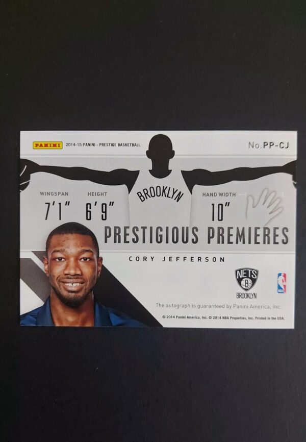 2014-15 Panini Prestige Prestigious Premiers Cory Jefferson RC Auto