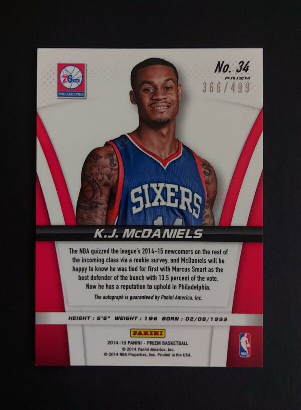 2014-15 Panini Prizm KJ McDaniels 366/499 RC Auto