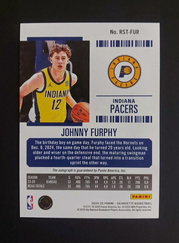 2024-25 Panini Contenders Rookie Ticket Johnny Furphy 14/75 RC Auto