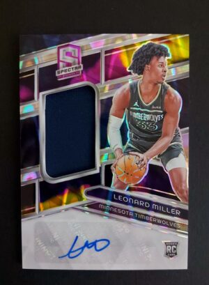 2023-24 Panini Spectra Leonard Miller 37/75 RC Auto Jersey