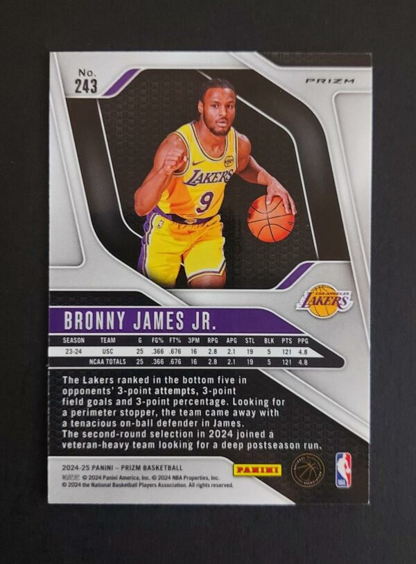2024-25 Panini Prizm Bronny James Jr. #243 RC Silver
