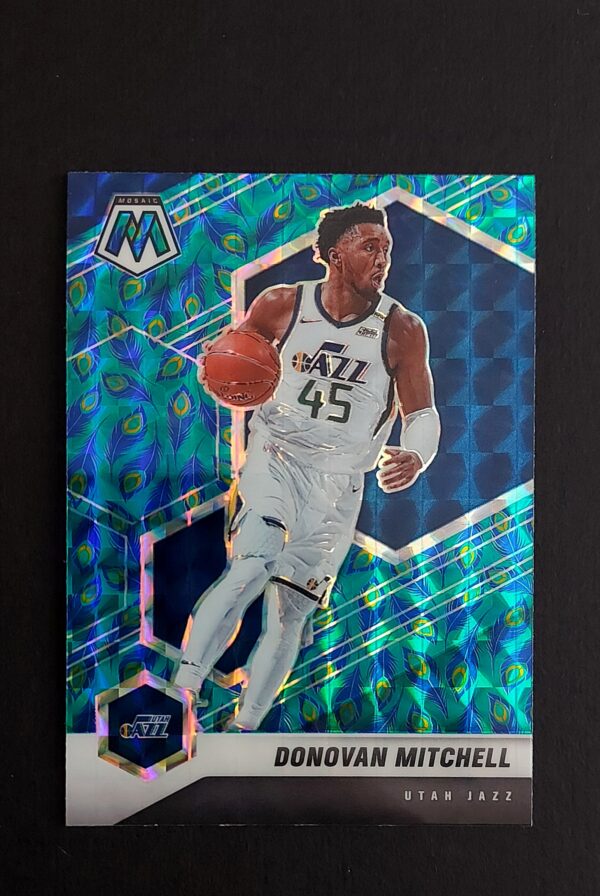 2020-21 Panini Mosaic Donovan Mitchell #64 Peacock SSP