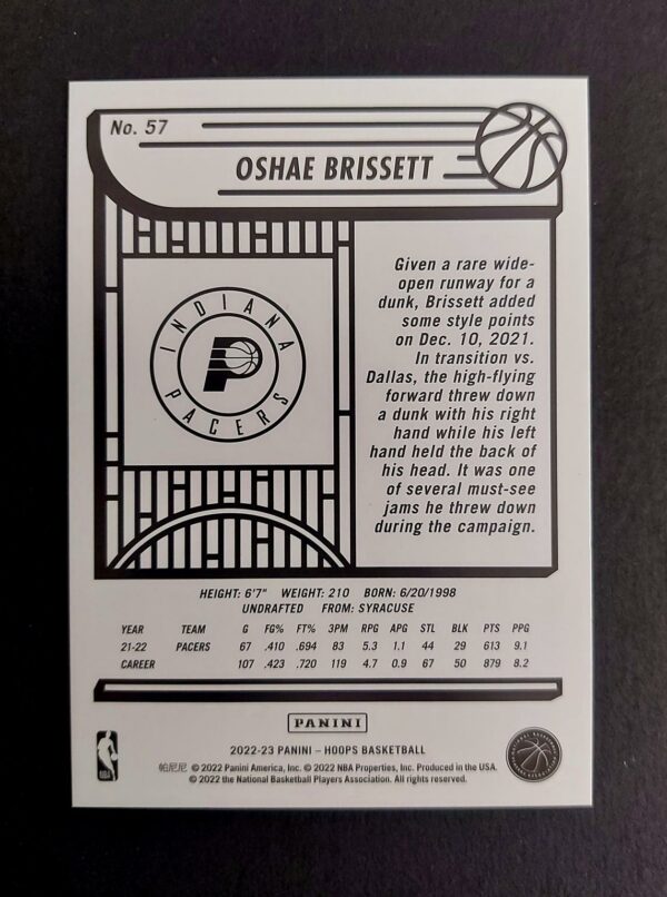 2022-23 Panini Hoops Oshae Brissett #57 08/25