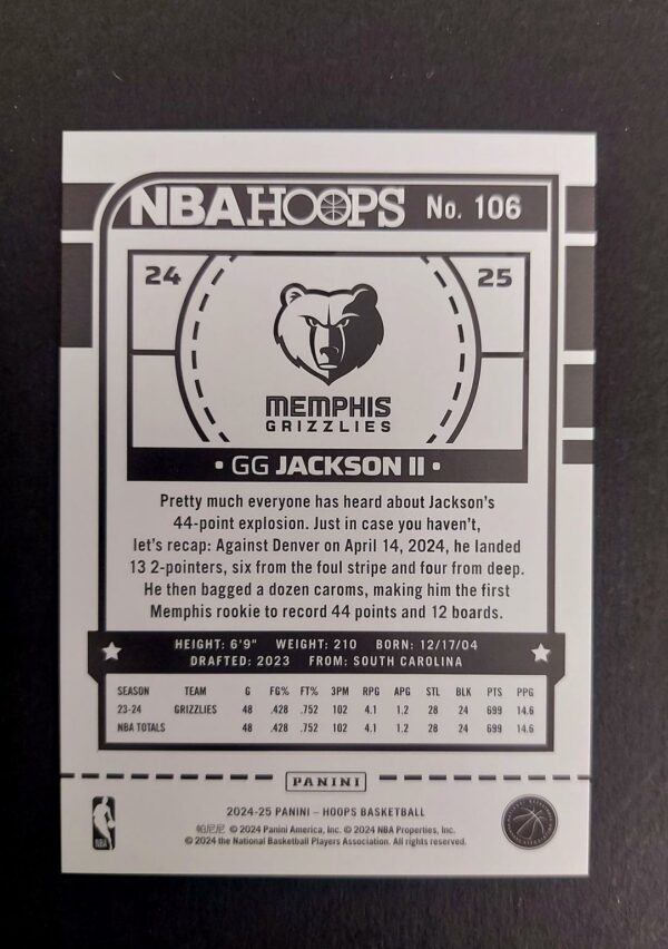 2024-25 Panini Hoops GG Jackson II #106 74/99