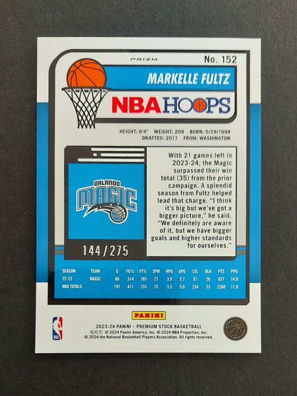 2023-24 Panini Hoops Premium Stock Markelle Fultz #152 144/275