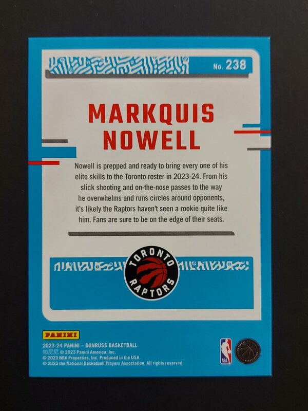 2023-24 Panini Donruss Markquis Nowell #238 35/49 RC Blue Choice
