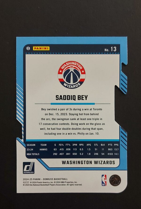 2024-25 Panini Donruss Saddiq Bey #13 65/75