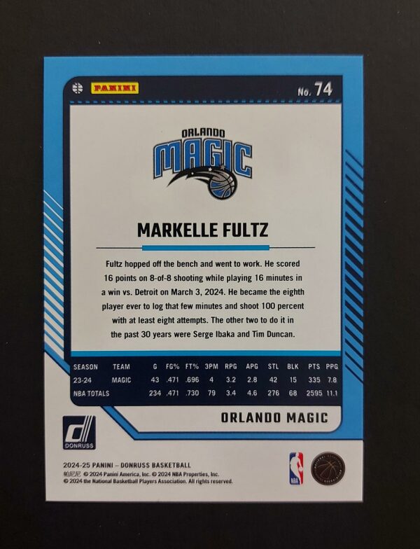 2024-25 Panini Donruss Markelle Fultz #74 02/99