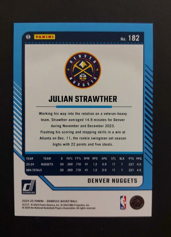 2024-25 Panini Donruss Julian Strawther #182 48/99