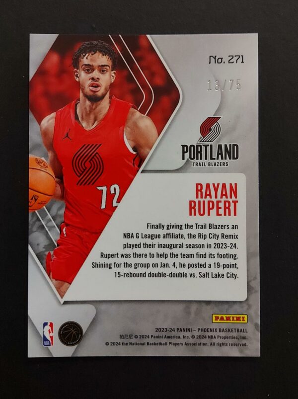 2023-24 Panini Phoenix Ryan Rupert #271 13/75 RC