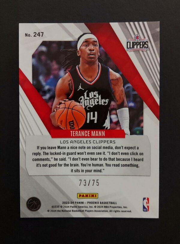 2023-24 Panini Phoenix Terance Mann #247 73/75